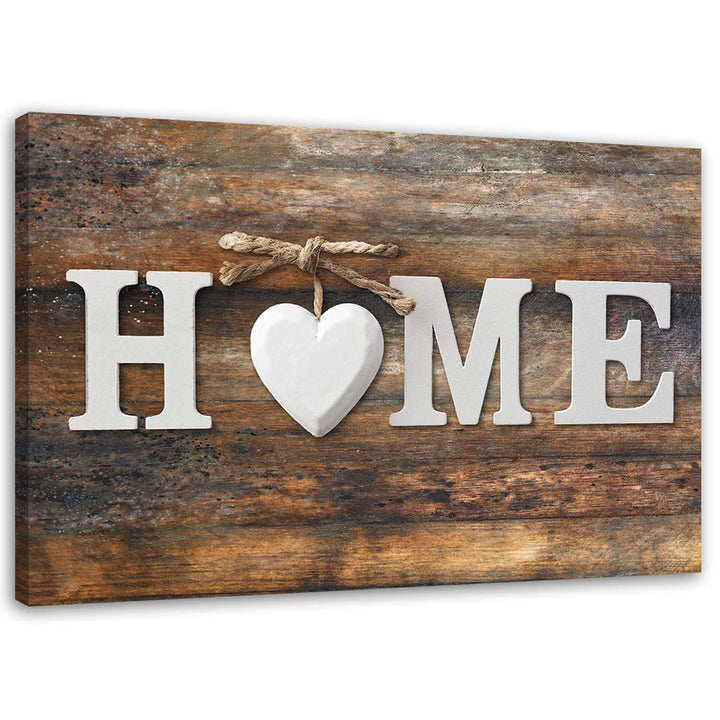 Feeby Bild auf Vlies Leinwand Rustikal Inschrift Home 90x60 cm Kunstdruck Modern Wandbilder Deko Flu