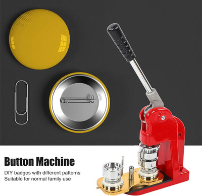 Buttonmaschine DIY, Badge Maker Maschine Button Press Machine Knopfmachermaschine mit 100 Zubehörtei