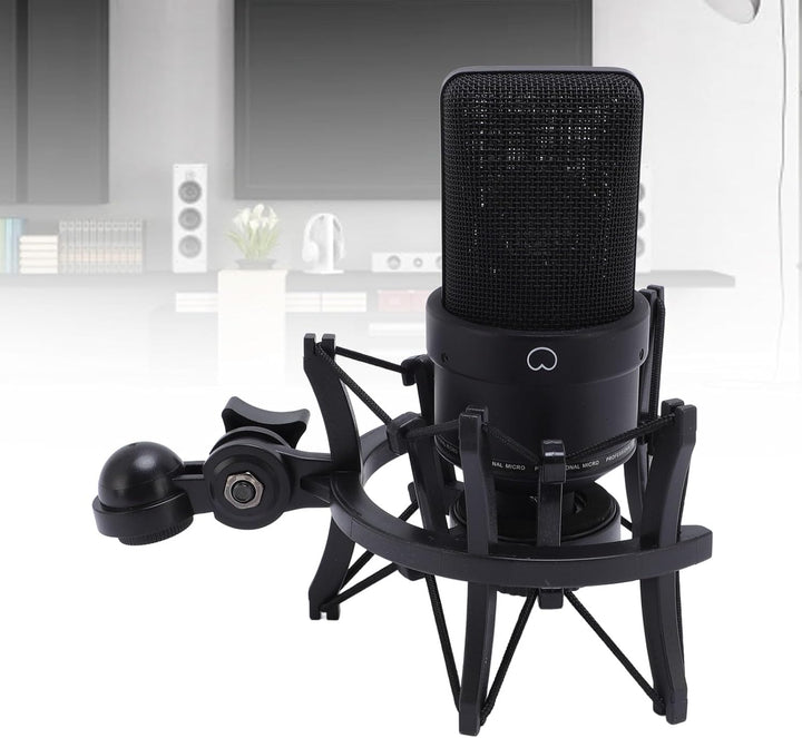 Mikrofon, XLR Kondensatormikrofon Grossmembran Kondensator Studio Microphone mit Schockhalterung, XL