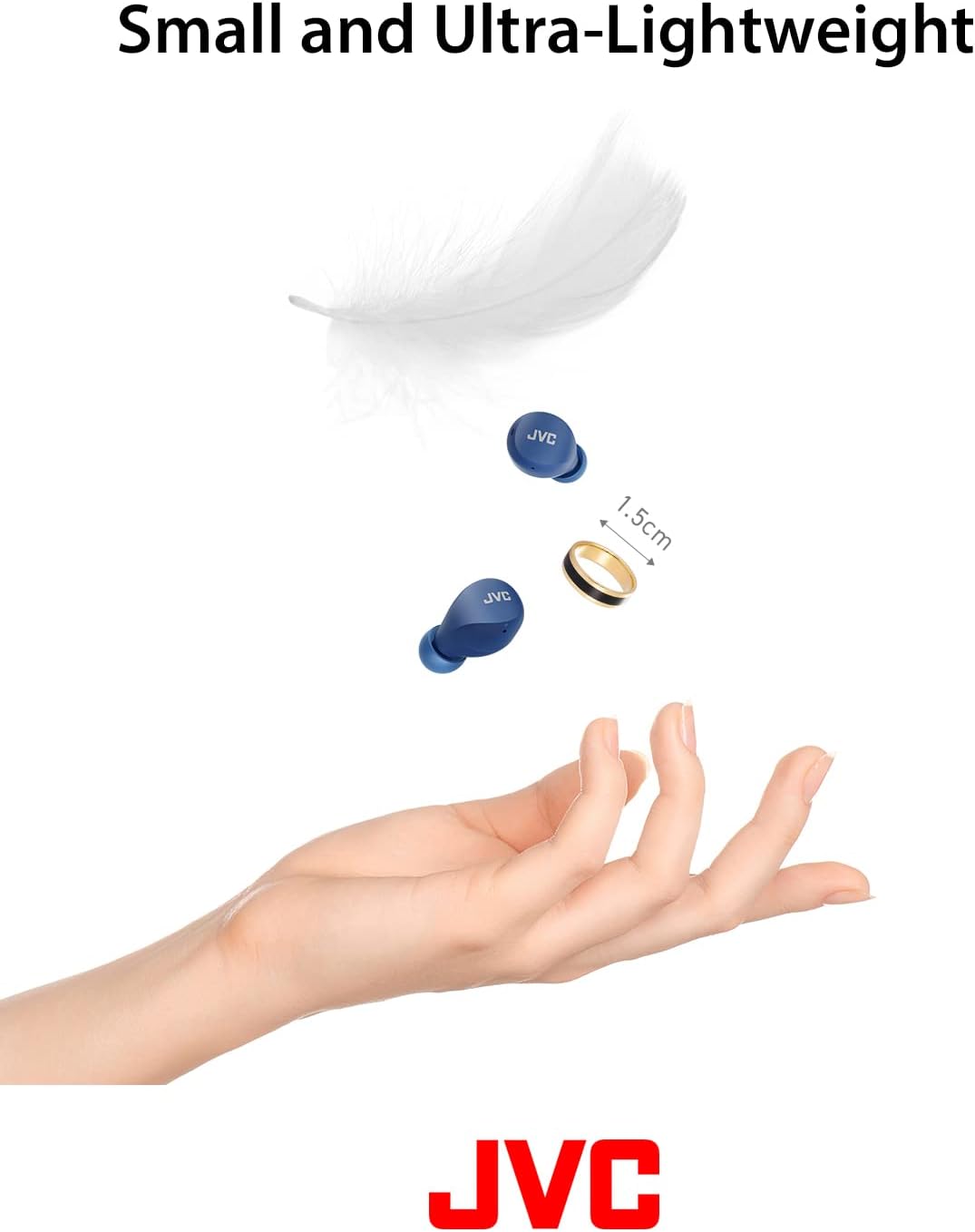 JVC HA-Z66T-A Gumy Mini Wireless Earbuds, klein, Ultraleicht, 3 Sound Modi (Bass/Clear/Normal), Wass
