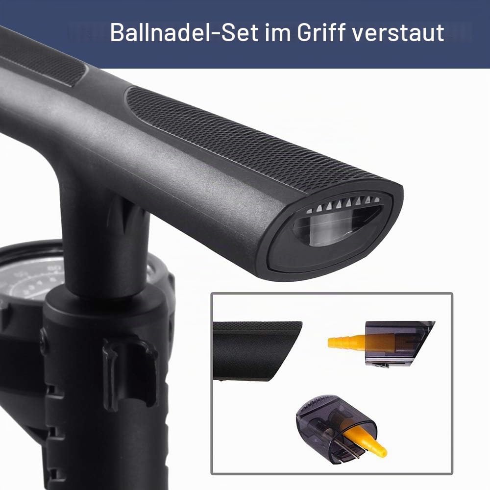Beto Fahrradpumpe mit Oben positioniertes Manometer, luftpumpe Fahrrad für alle Ventile - Dunlop Ven