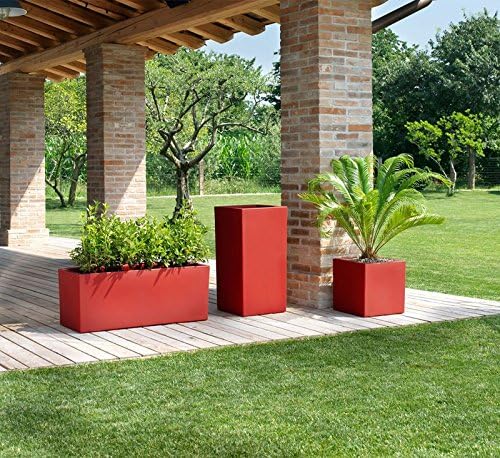 TERAPLAST Blumentopf Schio Cubo 30 cm Made in Italy recyclebar 30 cm Bronze, 30 cm Bronze