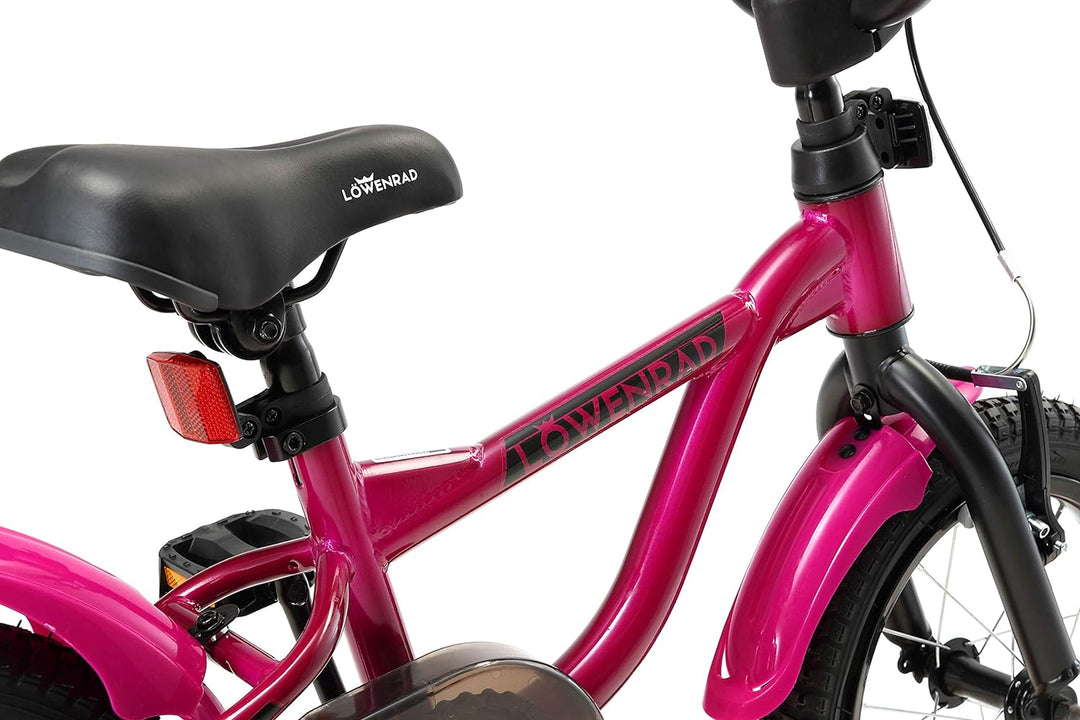 Löwenrad Kinderfahrrad für Jungen und Mädchen ab 3-4 Jahre | 14 Zoll Kinderrad mit Bremse | Fahrrad
