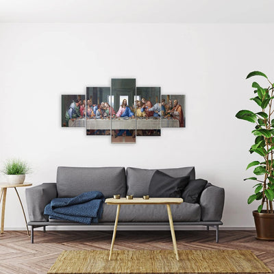 ZHONGYUTONG 5 Stück Jesus Christus Leinwand Wand Bild Gerahmt Letzte Abendmahl Bilder Gemälde Religi