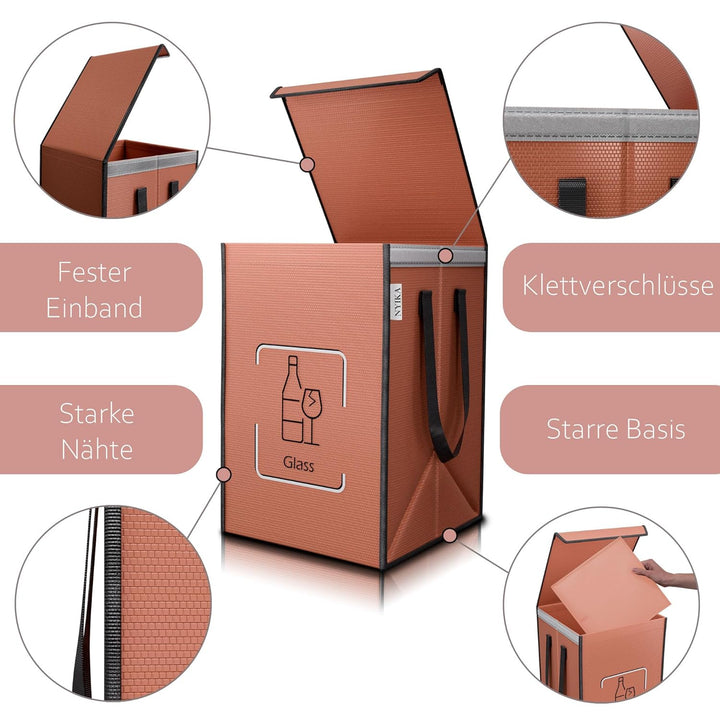 NYIKA Recycling System - Altglas Sammelbehälter - Pfandflaschen Aufbewahrung - Leergut Sammelbehälte