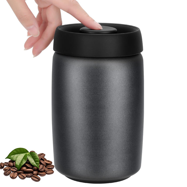 VINATO 1.2L Edelstahl Kaffeedose Vakuumbehälter für Kaffee, Tee oder Lebensmittel – Luftdicht, Aroma