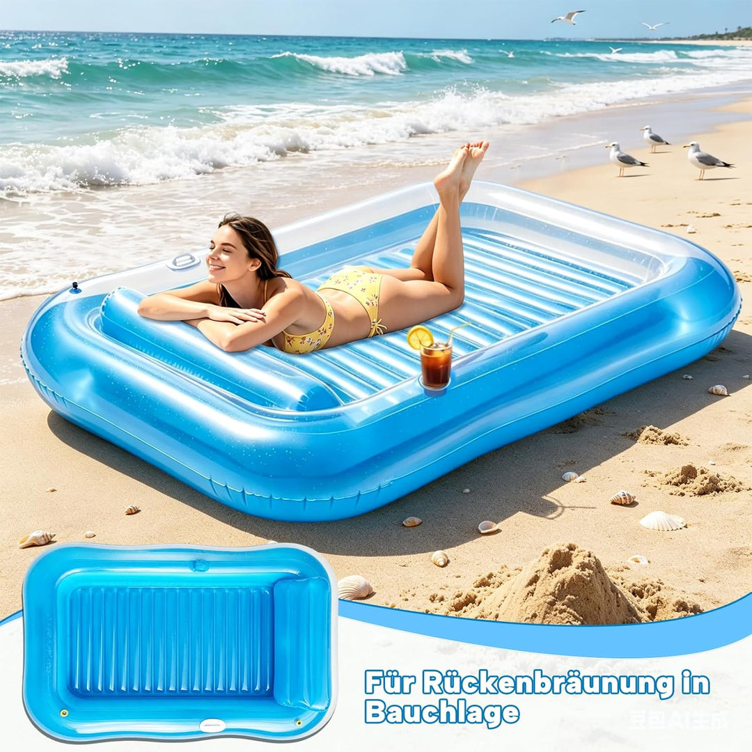 Aufblasbare Tanning Pool, Aufblasbarer Luftmatratze Pool Erwachsene, Aufblasbares Sonnenpool mit Kis