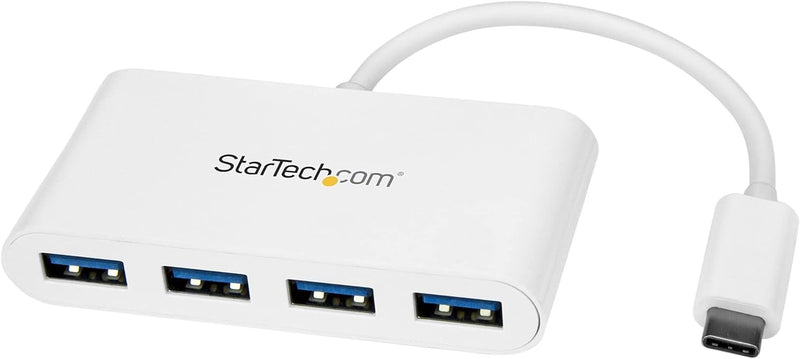 StarTech.com USB-C Hub - 4 Port USB 3.0 - USB C auf 4x USB-A - Bus Powered - weiss - Kompakter USB C