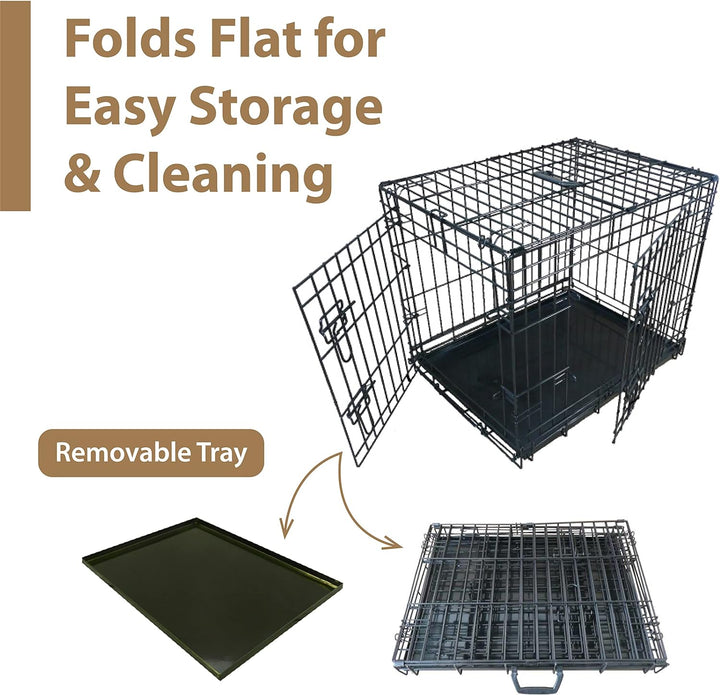 Ellie-Bo Hundekäfig, für kleine bis grosse Hunde, zusammenklappbar, Bodenschale aus Metall lässt sic