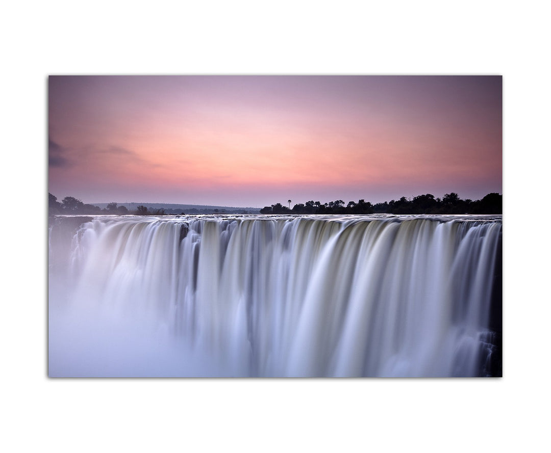 Paul Sinus Art 120x80cm - WANDBILD Wasserfall Morgenlicht Morgenrot - Leinwandbild auf Keilrahmen mo
