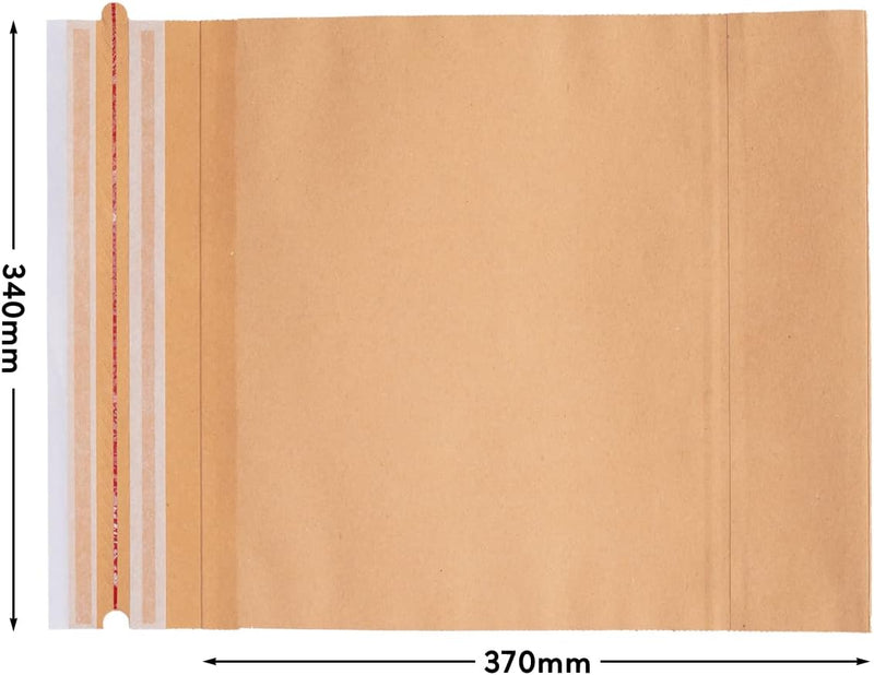 100 Versandbeutel aus Kraftpapier 120 g/m² wiederverschliessbar 34 x 37 cm | Grösse und Stückzahl wä