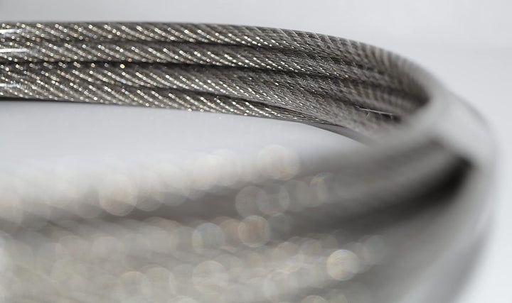 Drahtseil 4 / 5mm 20 Meter Geländerseil 4/5mm Edelstahl 7X7 ummantelt PVC klar EN 1.4401 mittelweich