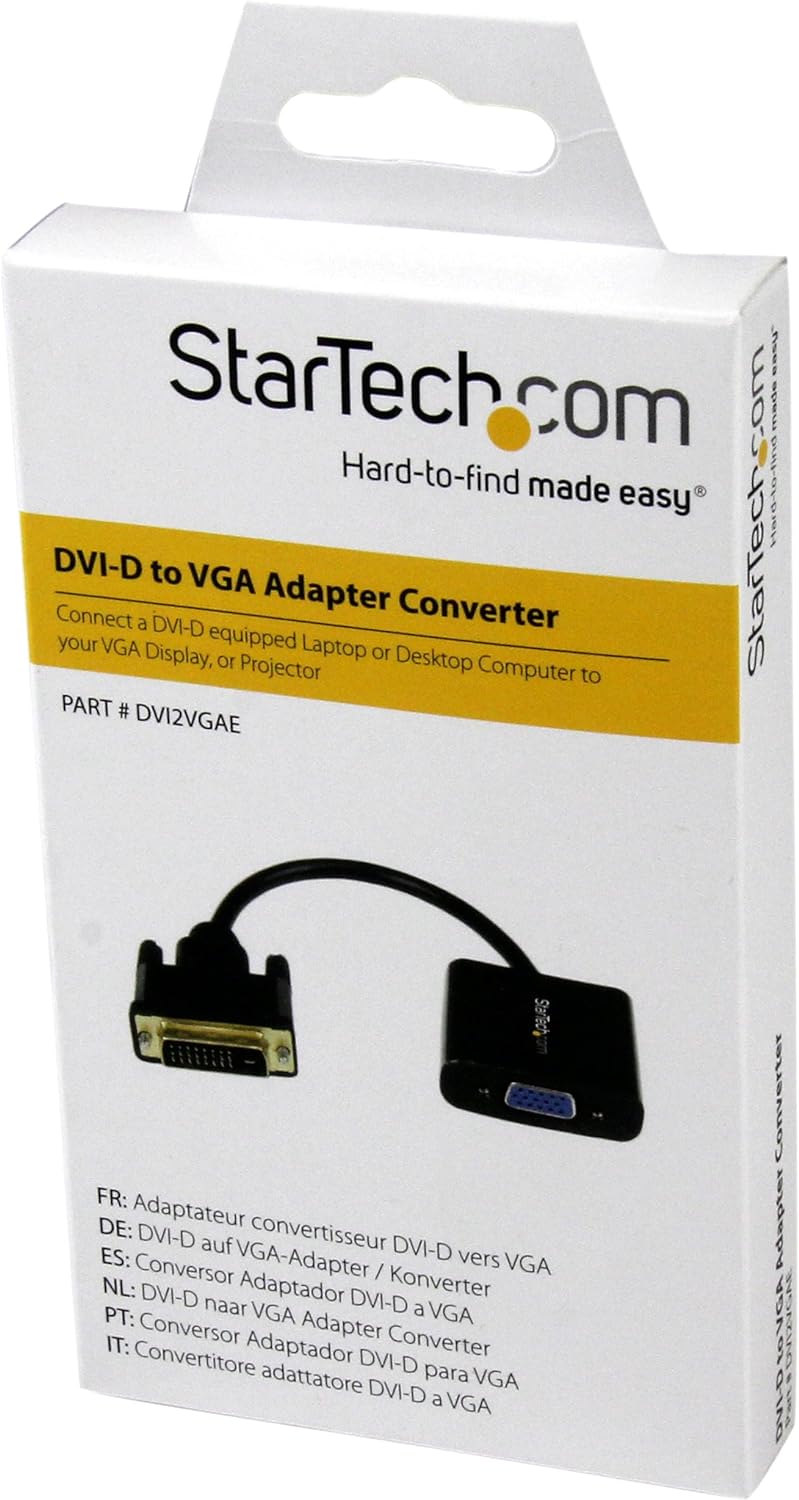 StarTech.com DVI-D auf VGA Aktives Video Adapter/ Konverter Kabel - DVI zu VGA Wandler Box Stecker /