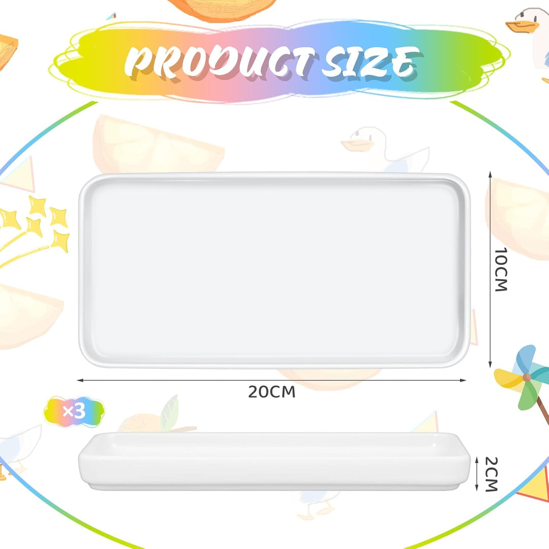 Sinmoe DIY Keramik Bemalen Set 3 Keramikplatte Weiss Servierplatte Salatteller 12 Porzellanstifte Sp