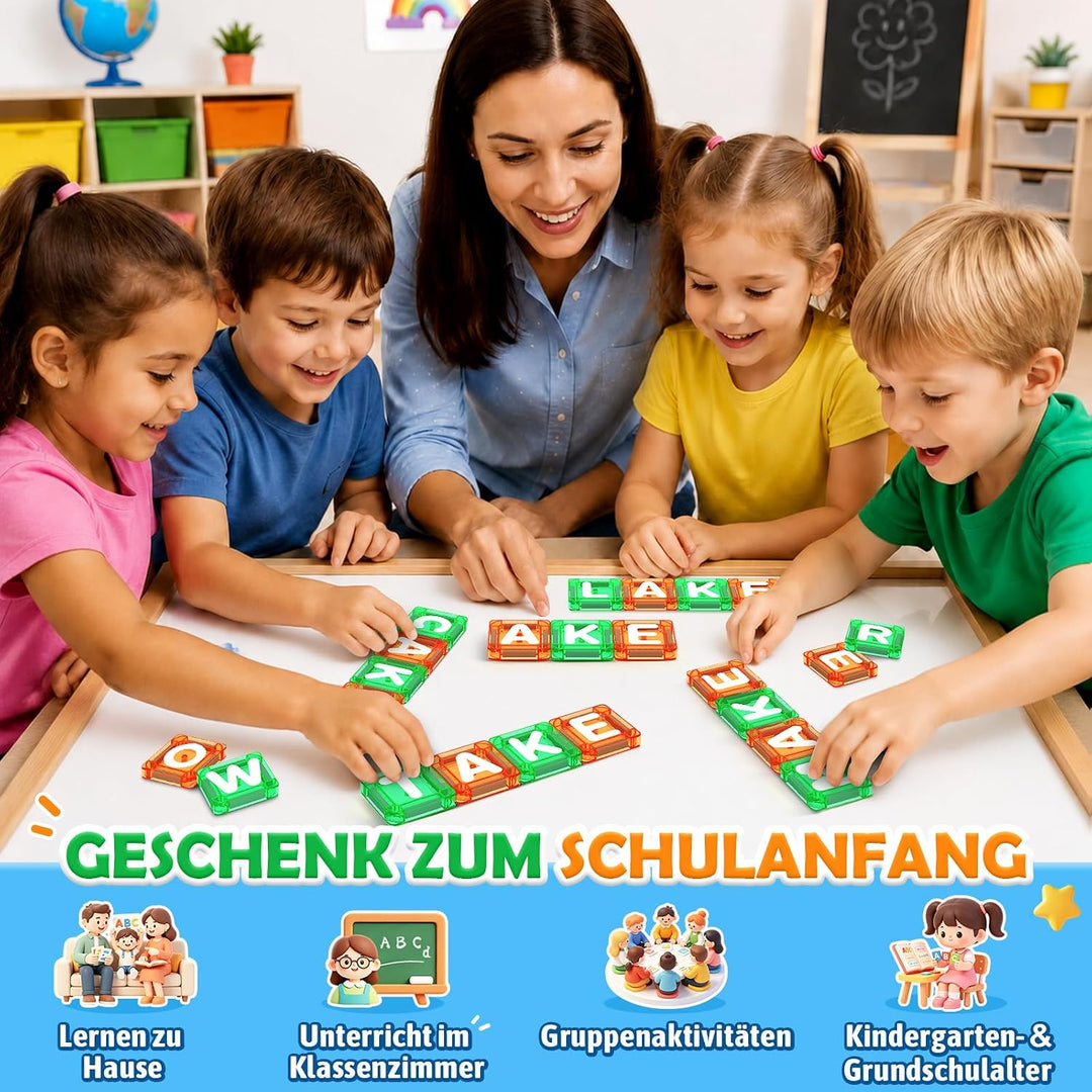 Soyee Magnetbausteine Englisches Alphabet | Magnetische Buchstaben, 56 Doppelseitige Gross- &amp; Kleinb