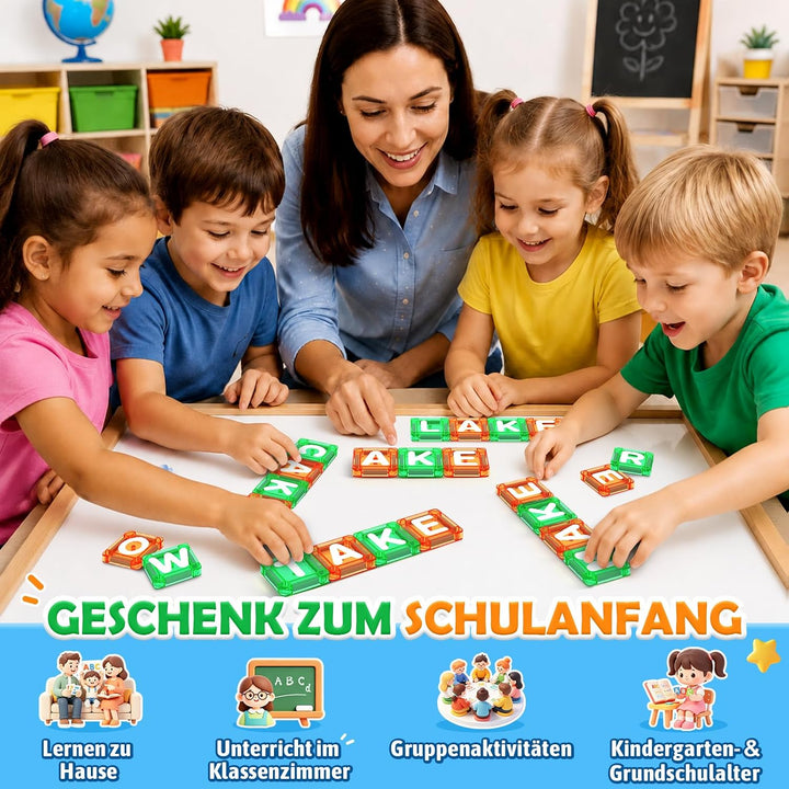 Soyee Magnetbausteine Englisches Alphabet | Magnetische Buchstaben, 56 Doppelseitige Gross- &amp; Kleinb