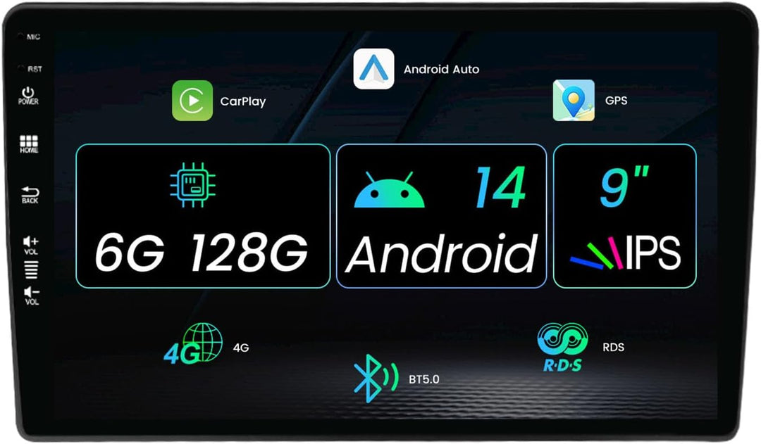 6G+128G 2 Din Android 12 Autoradio passend für Audi A4 B6 B7 S4 RS4 2000–2009 – GPS-Navigation/Carpl