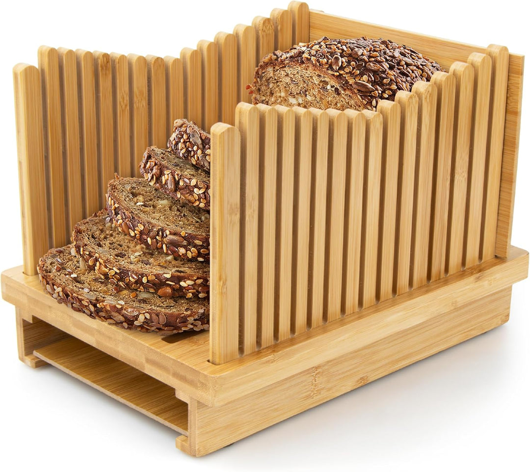 Weenkler Bambus-Brotschneidemaschine, verstellbare Brotschneidemaschine, Brotschneidehilfe für selbs