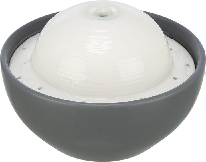 TRIXIE Trinkbrunnen Vital Dome für Hunde - moderner Wasserspender für Hunde in grau/weiss – für saue