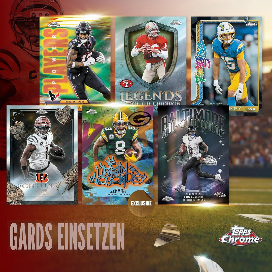 2025 Topps Chrome Football – werkseitig versiegelt – Value Box