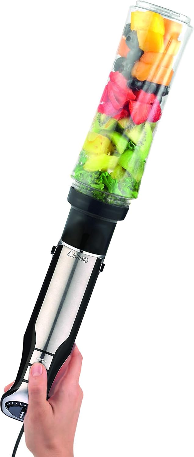 CAMRY CR 4615 Stabmixer, inkl. Trinkflasche mit Verschluss 500 ml, BPA frei, Smoothie Maker, 700 W,