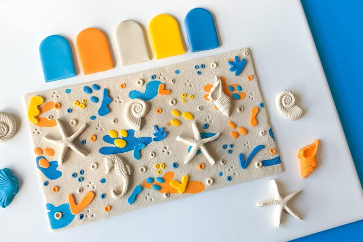 Fimo FIMO Soft & Effect Polymer-Ofen-Modelliermasse – 57 g – 8er-Set – The Beach O'Clock Collection