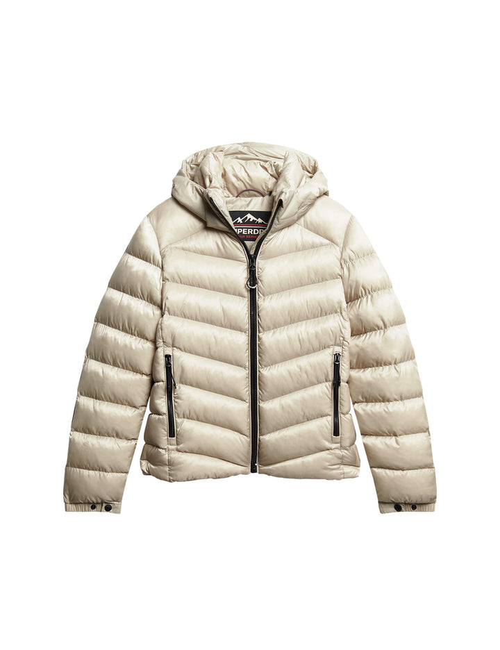 Superdry Damen Kapuzenjacke mit Fuji-polsterung Jacke 36 Pelican Beige, 36 Pelican Beige