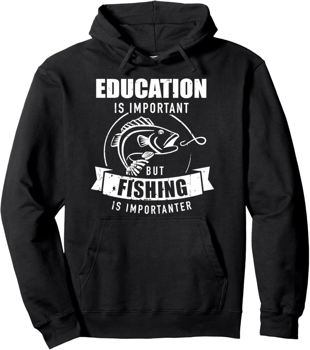Angeln Education Bildung Spruch Pullover Hoodie