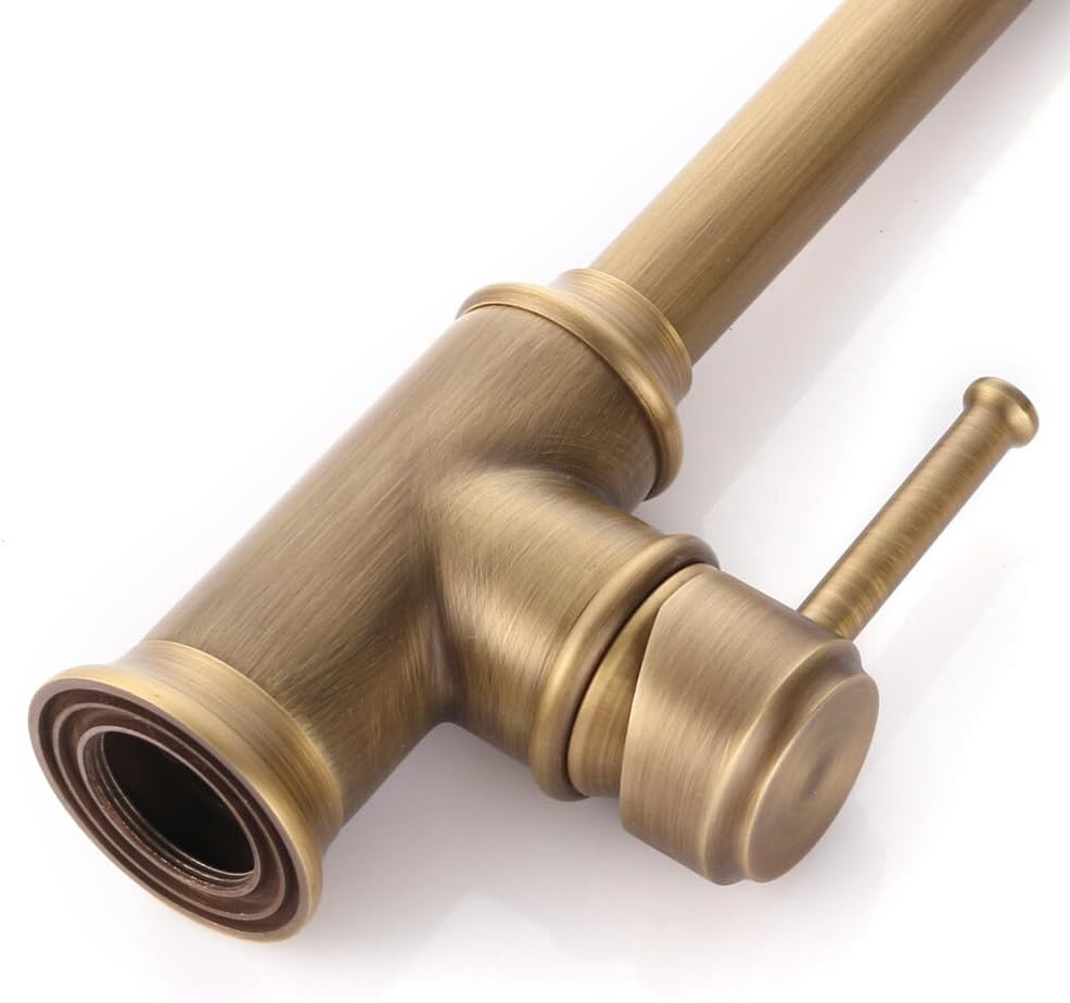 Vintage-Bronze-Wasserhahn, antiker Messing-Waschbeckenhahn, Waschbeckenarmatur, 360° schwenkbarer Ei