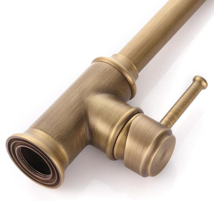 Vintage-Bronze-Wasserhahn, antiker Messing-Waschbeckenhahn, Waschbeckenarmatur, 360° schwenkbarer Ei