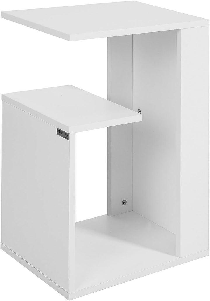 SoBuy FBT69-W Beistelltisch mit 3 Ablagen Couchtisch Kaffeetisch Sofatisch weiss BHT