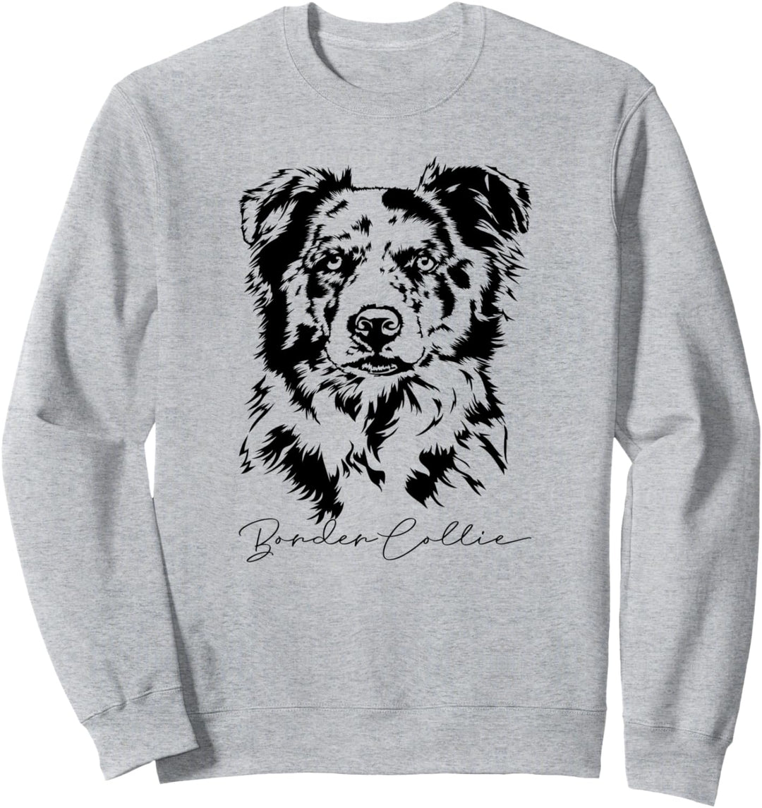 Border Collie merle Hütehund Hund Hundeportrait Wilsigns Sweatshirt