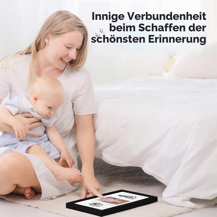 KeaBabies Tintenloses Baby Handabdruck und Fussabdruck set (Onyx Black) | No Mess Tintenauflage für