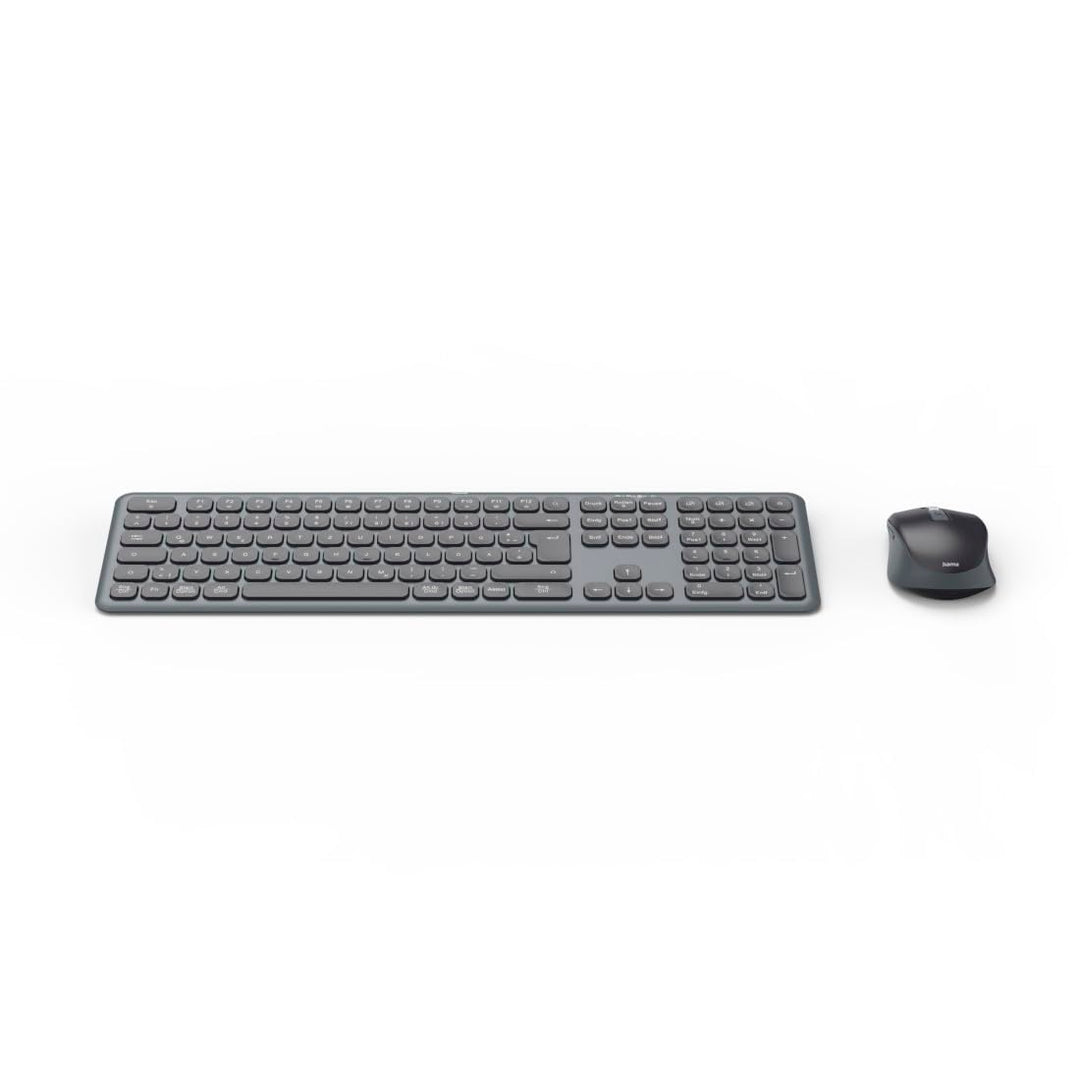 Multi-Device-Tastatur-Maus-Set WKM-550, kabellos, Funk/BT, SW, QWERTZ DE Tastatur-Maus-Set Schwarz,