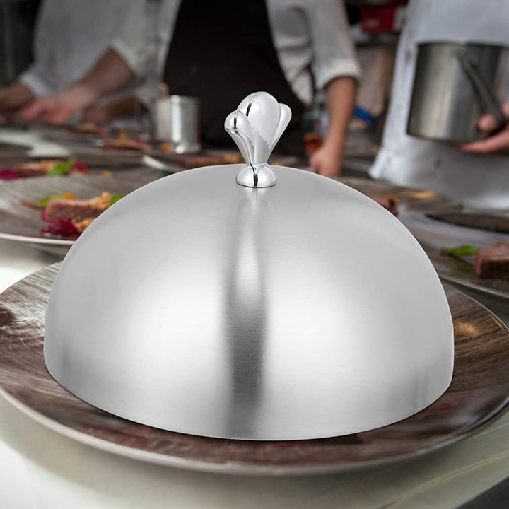 HEMOTON Edelstahl Speiseglocke Tellerglocke 30cm Topfdeckel Teppanyaki Deckel Lebensmittel Abdeckung
