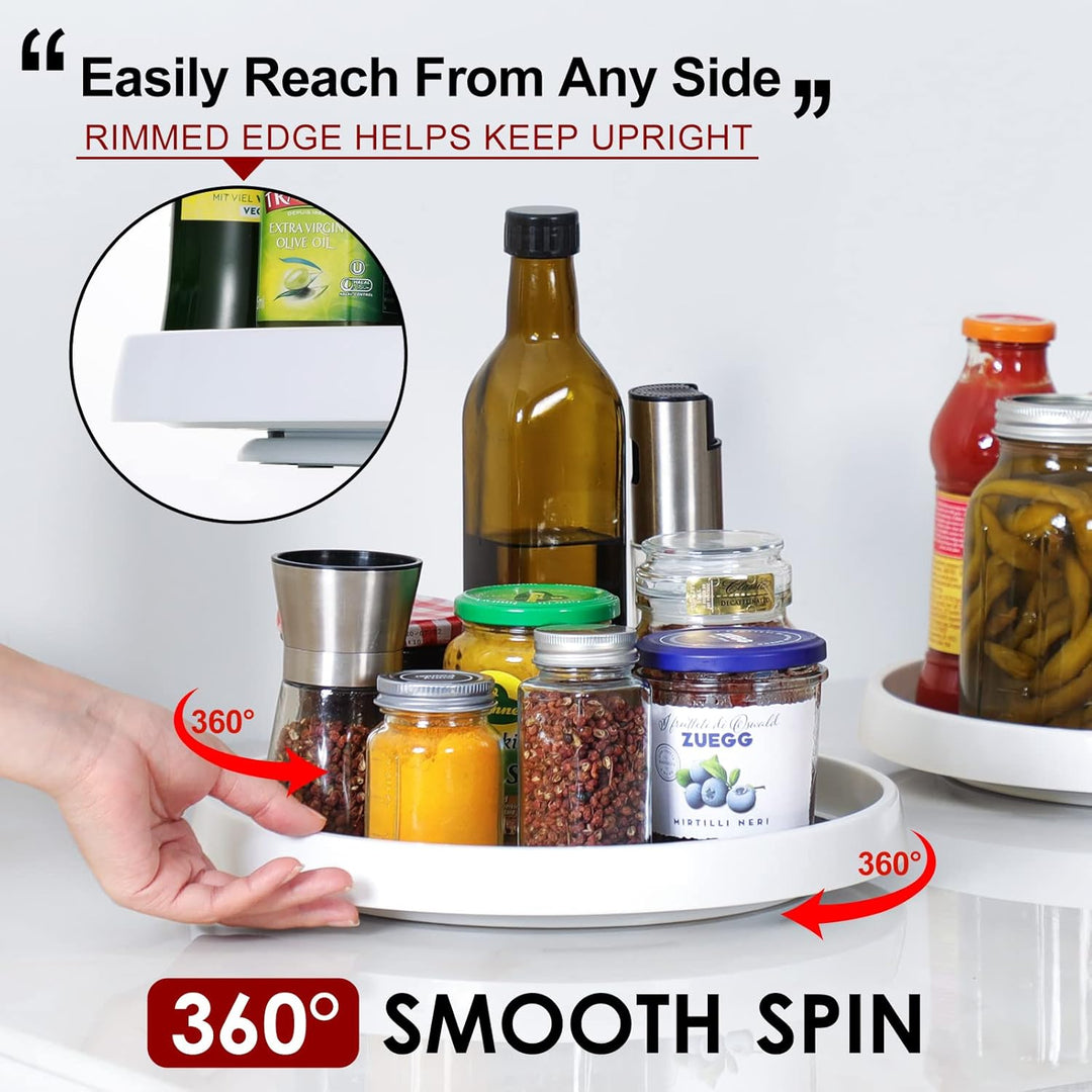 Set mit 4 Stück, 25.4 cm, rutschfest, Lazy Susan Organizer – Drehteller Rack für Schrank, Speisekamm