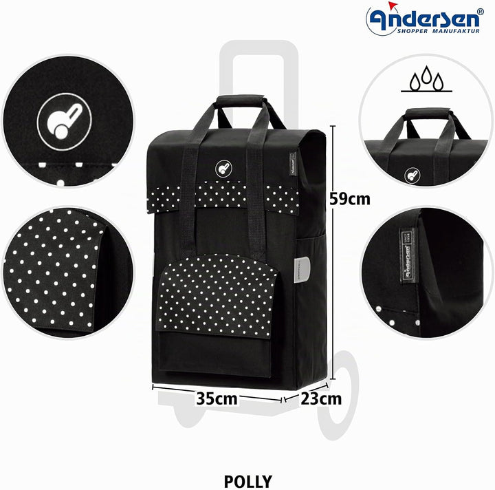 Andersen Einkaufstrolley - klappbar - 50 Liter Schwarz, Schwarz
