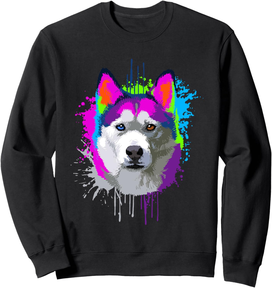 Splash Art Siberian Husky Hundehalter Geschenkidee Hunde Sweatshirt