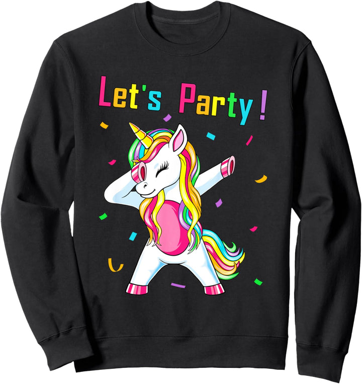 Einhorn Lets Party Outfit Damen Mädchen Tanzendes Einhorn Sweatshirt