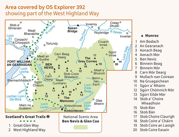 Ben Nevis and Fort William, the Mamores and the Grey Corries, Kinlochleven and Spean Bridge (OS Expl
