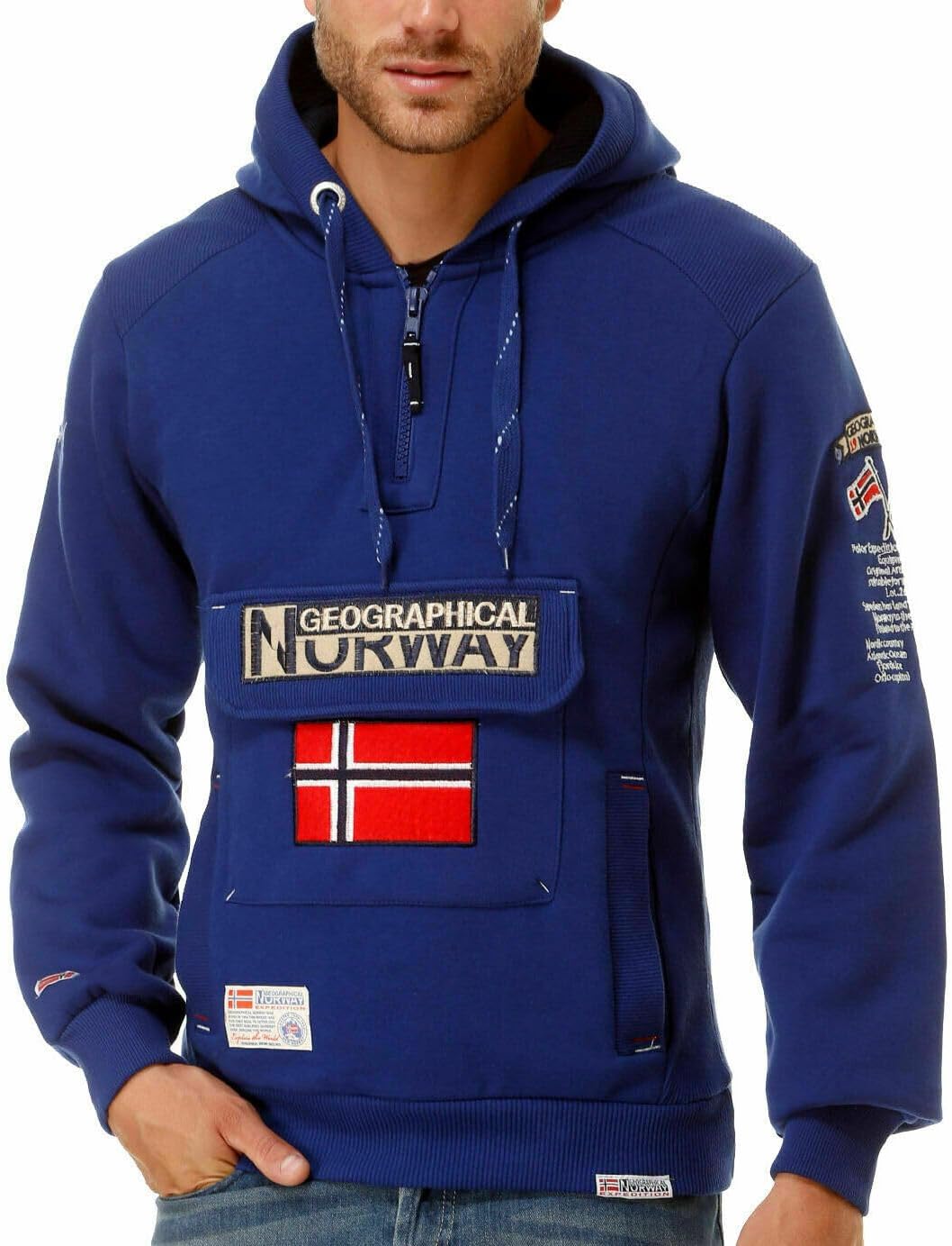 Geographical Norway Herren Gymclass Kapuzenpullover S Königsblau, S Königsblau