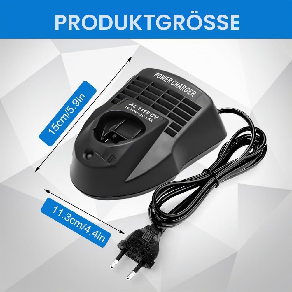 Ladegerät für Bosch, Professional Ladegerät für Bosch, 10.8V-12V AL1115CV AL1130CV Akkus Schnelllade