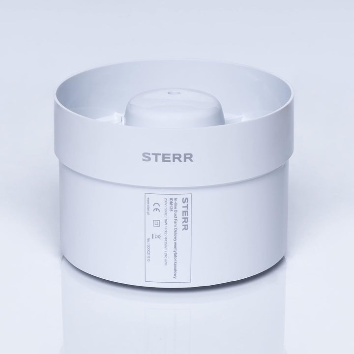 STERR IDM125 Rohrventilator 125 mm - Rohrlüfter - Hohe Qualität - Leise - Für Bad WC - Küche - Gewäc