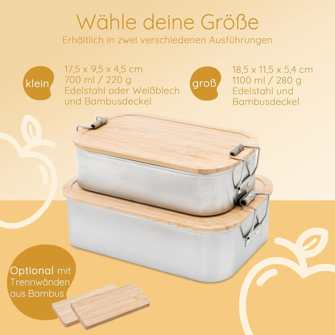 Personalisierte Brotdose für Kinder mit Spezial-Druck - Robuste Edelstahl Brotdose - Personalisierte