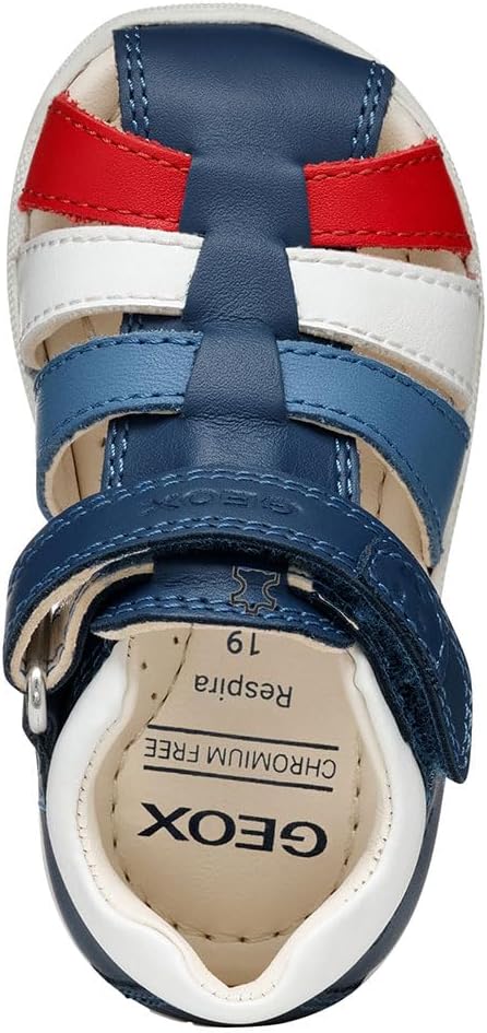 Geox Baby-Jungen B Macchia Boy Sandal 18 EU Avio White, 18 EU Avio White