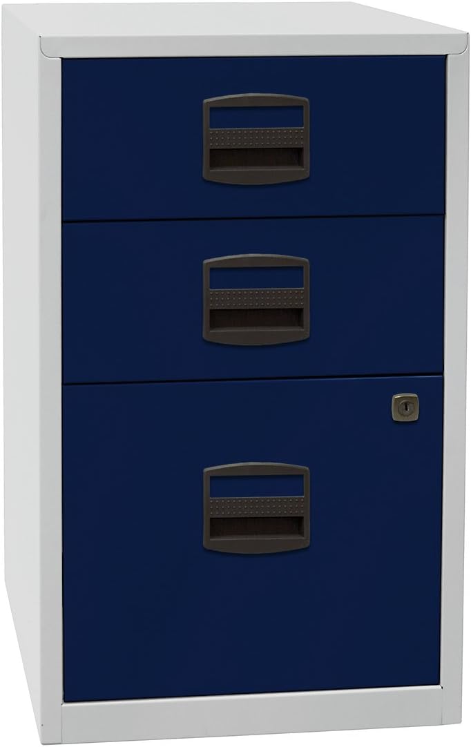 Bisley Home Beistellschrank PFA, 2 Universalschubladen, 1 HR-Schublade, Metall, 505 Korpus Lichtgrau