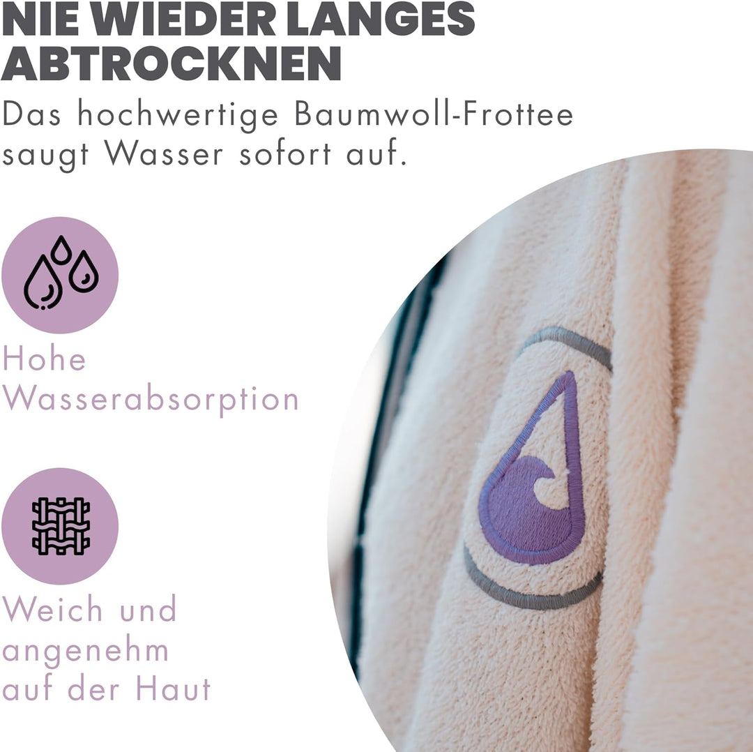 WAVE HAWAII Poncho Peniche Surfponcho 95% Baumwolle Badeponcho für Körpergrössen von 145-175 cm Umkl