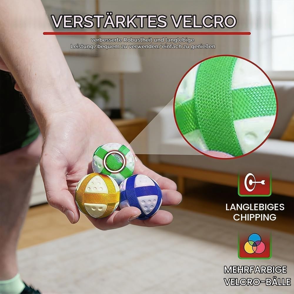 Golf Spielset für Zuhause mit Puttmatte, Klebebällen &amp; Tragetasche – Cornhole-Spiel für Garten, Juge