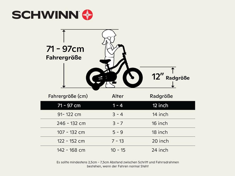 Schwinn Elm Kinderfahrrad, 12,14,16,18,20 Zoll-Reifen, inklusive Stützräder, empfohlene Fahrerhöhe,