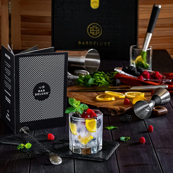 BarDeluxe® Boston Shaker Set 5-teilig, Barkeeper Set, Cocktail Mix Set - 750ml Cocktailshaker Boston